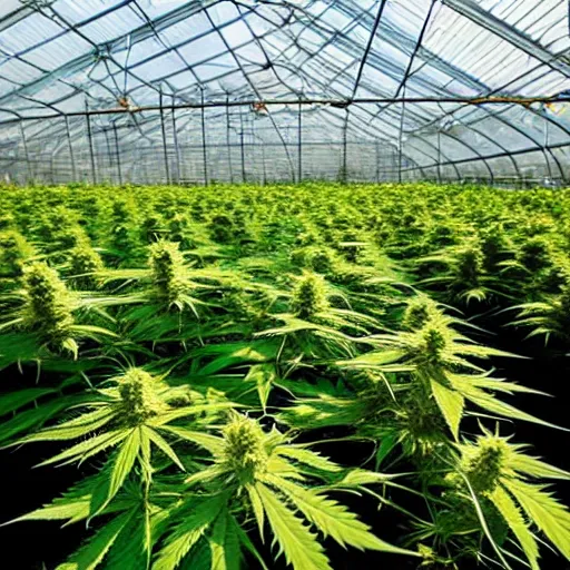 Image similar to sunny greenhouse of cannabis sativa flowers