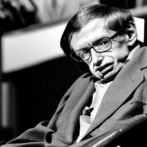 Prompt: stephen hawking on a skateboard