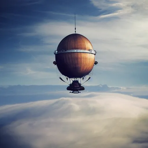 Image similar to Steampunk Airship above the clouds