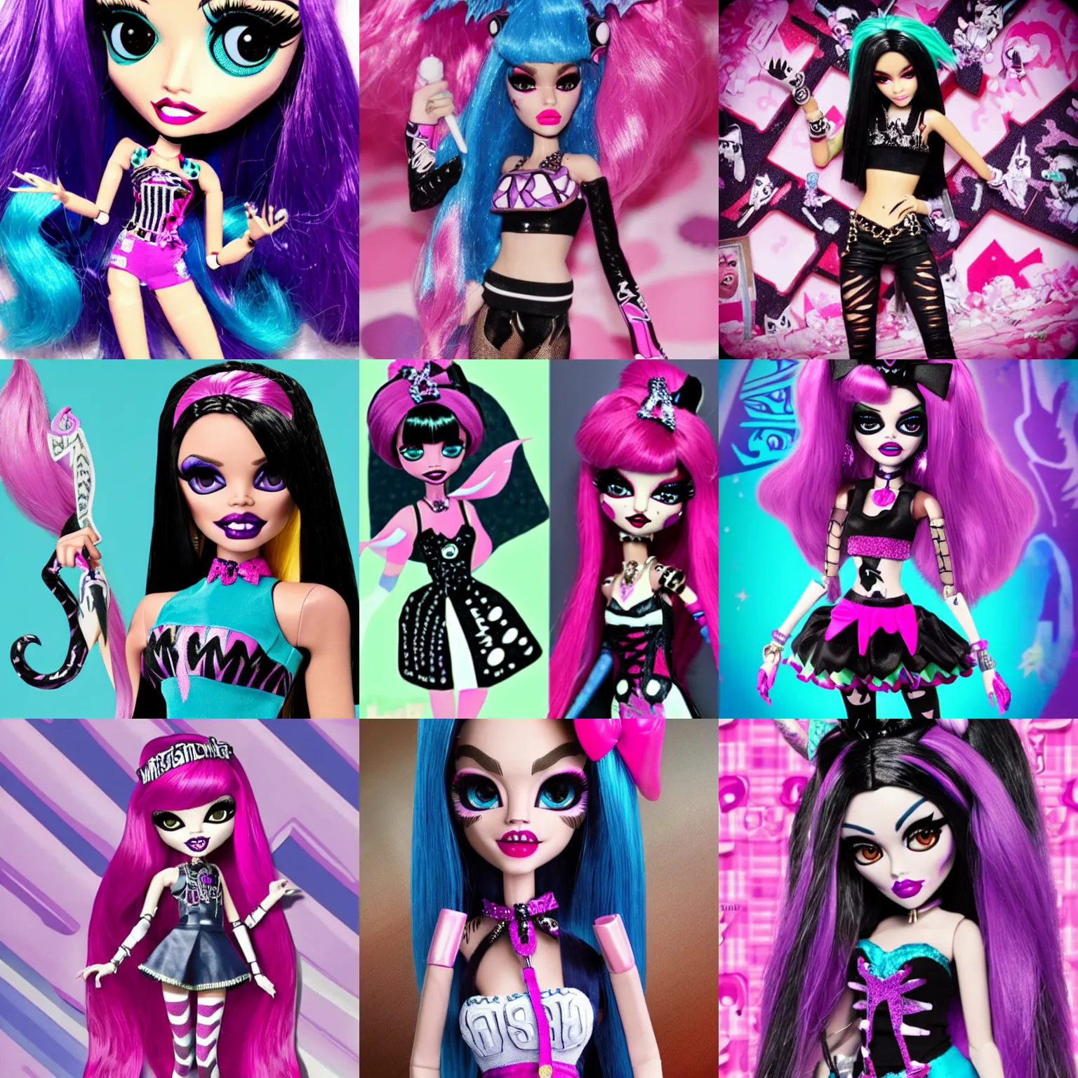 Prompt: Madison Beer as a Monster High doll