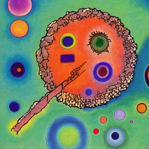 Image similar to the death star, in the shape of a pinecone, painting by kandinsky, high quality, uhd 8 k, beautiful