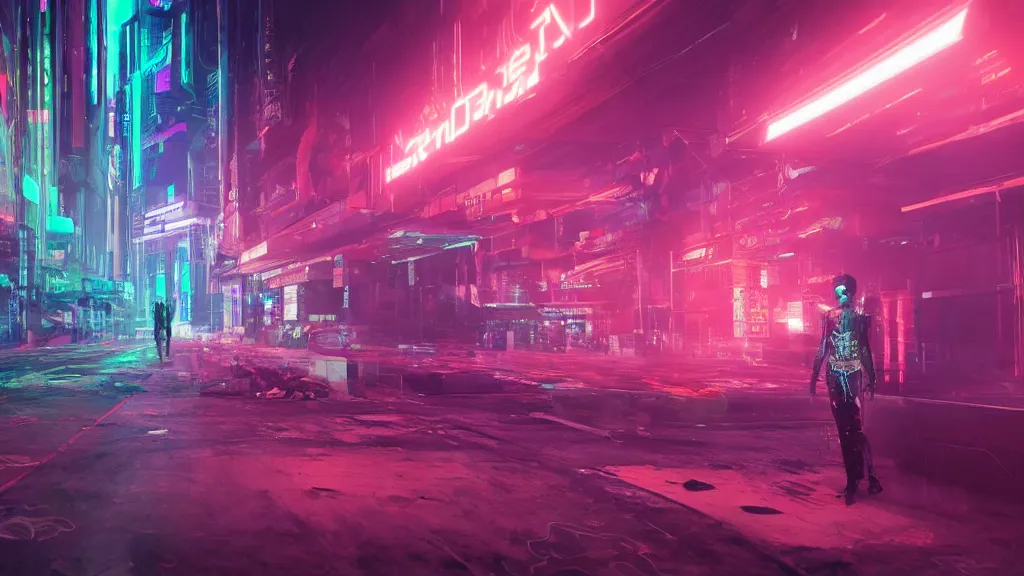 Cyberpunk Glitch Neon Mirror Cube Animated Wallpaper - Embed