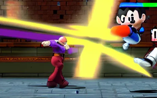 Image similar to drake as a playable fighter in smash bros, gameplay screenshot