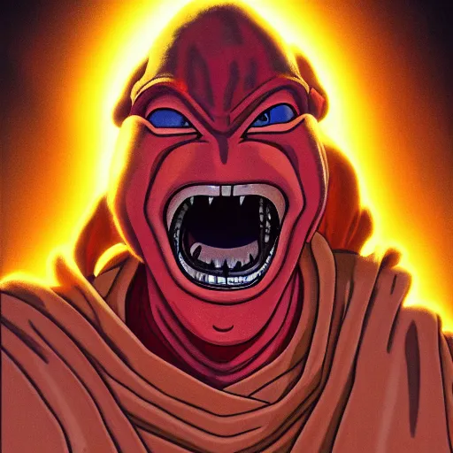 Image similar to portrait painting of jar jar binks, art by akira toriyama, 4 k, dragon ball artstyle, cel shaded, highly detailed, epic lighting