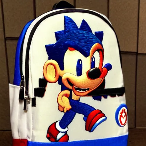 Image similar to a backpack embroidery Barack Obama sonic the hedgehog super Mario