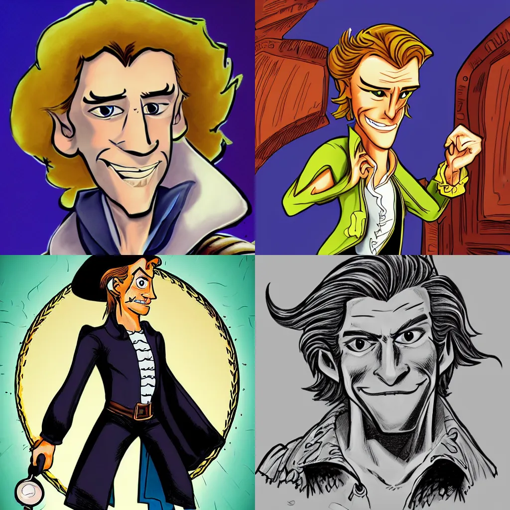 Prompt: guybrush threepwood in the style of steve purcell