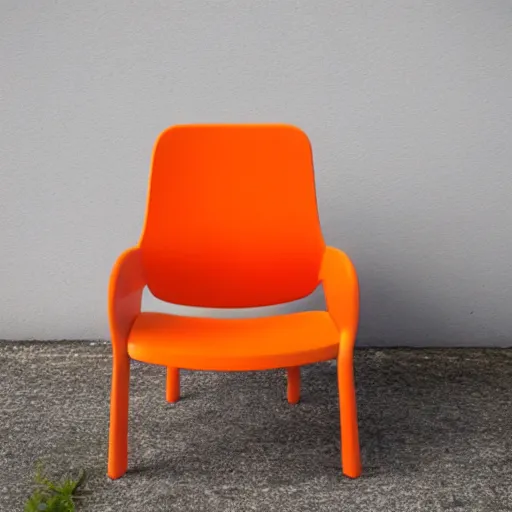 Image similar to a chair in the shape of an orange.