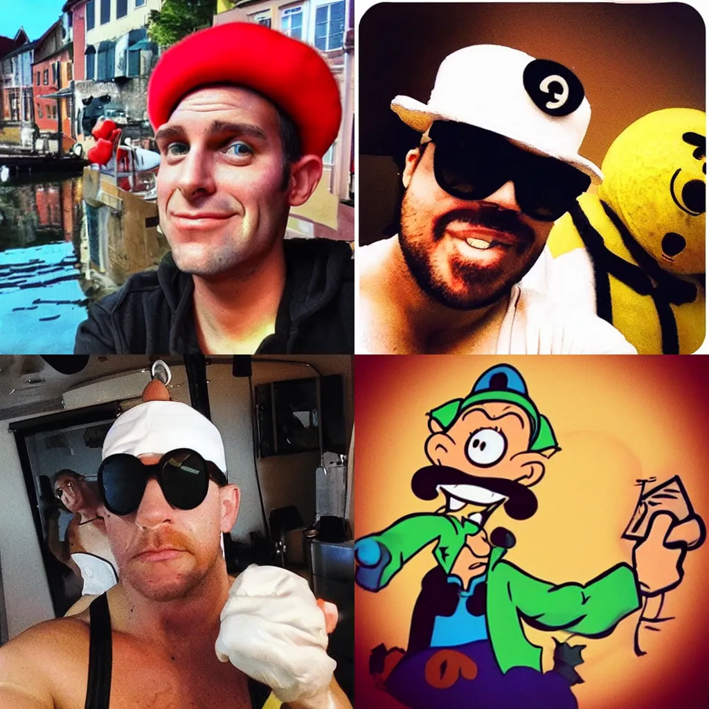 Prompt: Popeye Instagram selfie