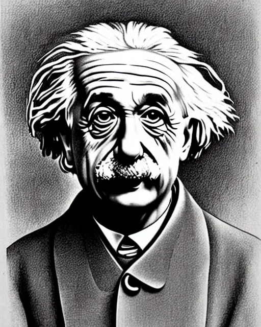 Image similar to albert einstein portrait by m. c. escher