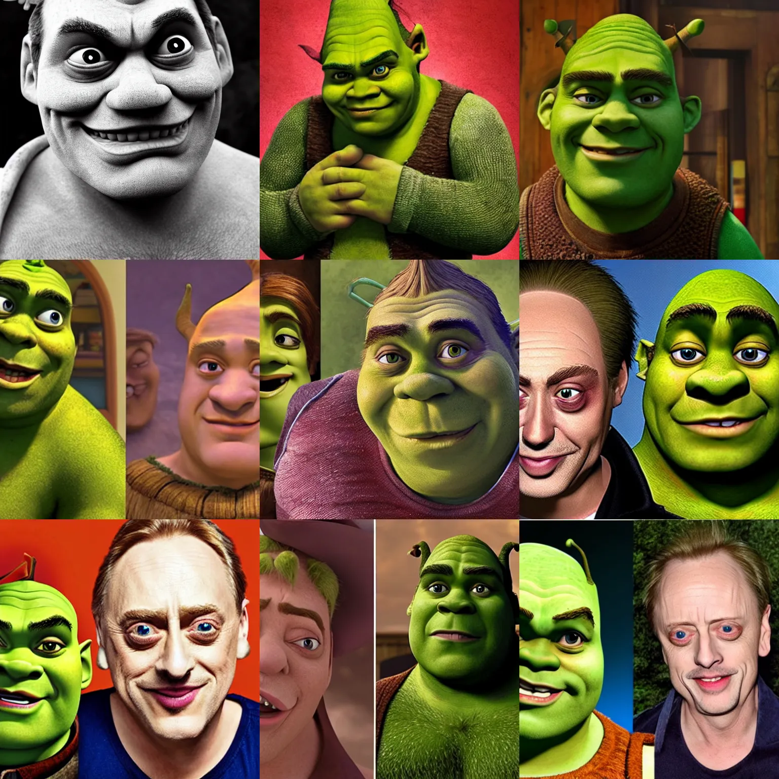 Prompt: Steeve Buscemi as Shrek