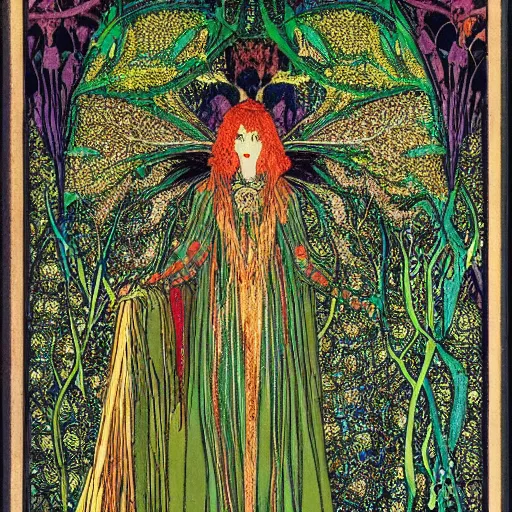 Prompt: the green man by harry clarke
