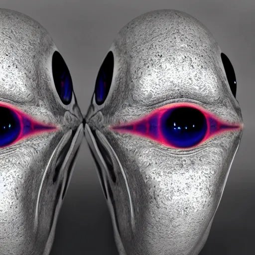 Prompt: evil aliens from another dimension peering into your soul