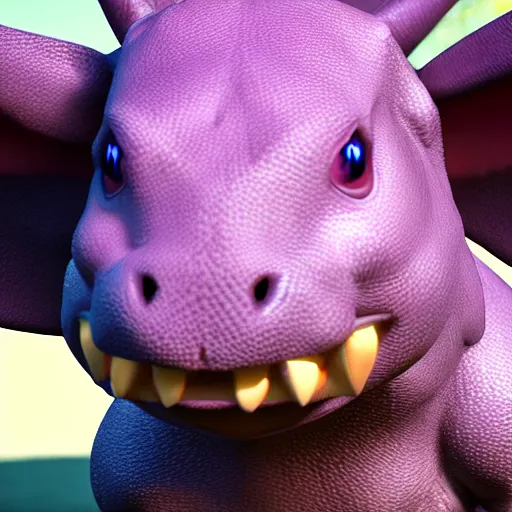 Prompt: photography of a realistic nidoqueen animal, ultra detailed, 8 k, cinematic lighting, natural background, trending on artstation, pokemon