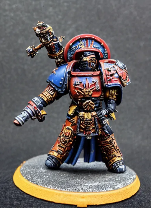 Prompt: 8 0 mm resin detailed miniature of a warhammer 4 0 k space marine with samurai armor, colorful, product introduction photos, 4 k, full body,