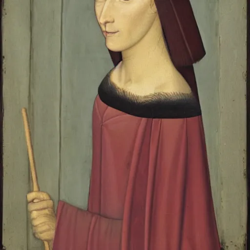 Image similar to portrait of a medieval woman with dark red hair, high cheekbones and fair skin