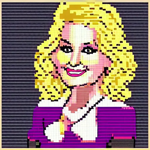 Prompt: dolly parton pixel art, featured on pixilart