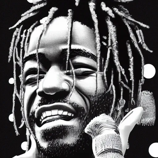 Prompt: lil uzi vert, performing at live aid, photorealistic, black and white, hyper detailed —height 1024 —width 1024