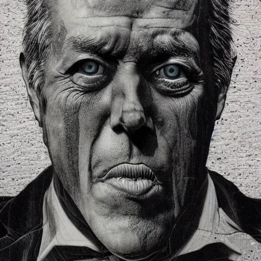 Prompt: politician very wide open mouth, 3/4 portrait, crumpled black paper, elegant, dark matte, insanely detailed and intricate, hypermaximalist, elegant, ornate, hyper realistic, super detailed , by Wayne Barlowe