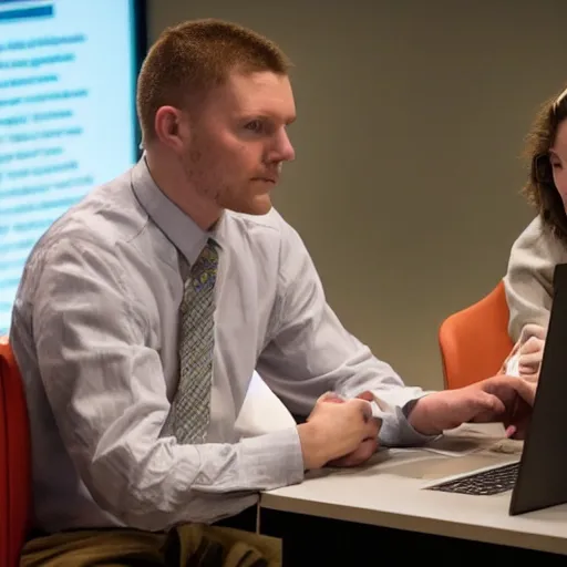 Prompt: Noah Headley and Chloe Christie in Cybersecurity