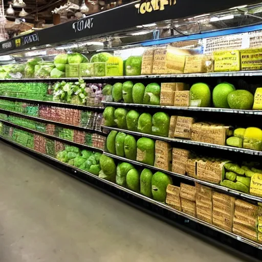 Image similar to liquid 3 d terminator cgi t 1 0 0 0 in a whole foods trying to decide which avocado to buy