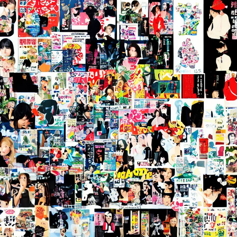 Image similar to collage of japanese magazine cutouts