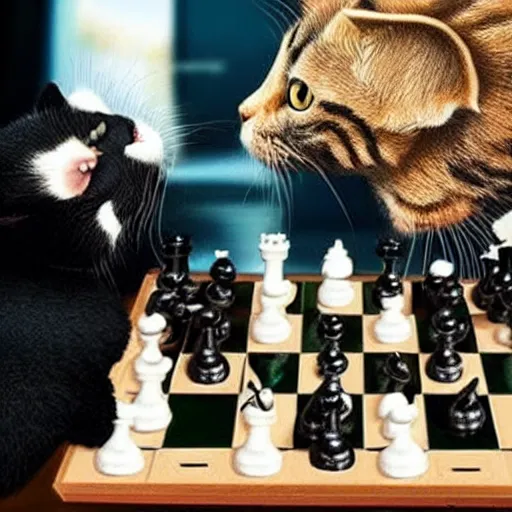 Image similar to Extremely cute!!! cats playing chess