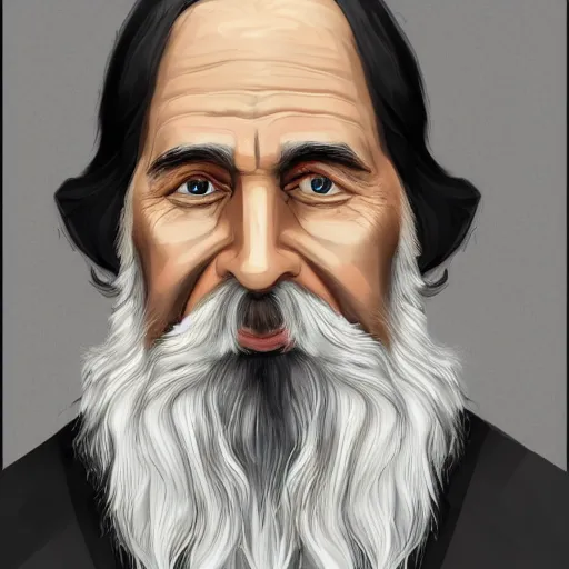 Prompt: a jewish rabbi,, long peyot, sideburns, grey beard, high quality portrait, trending on artstation