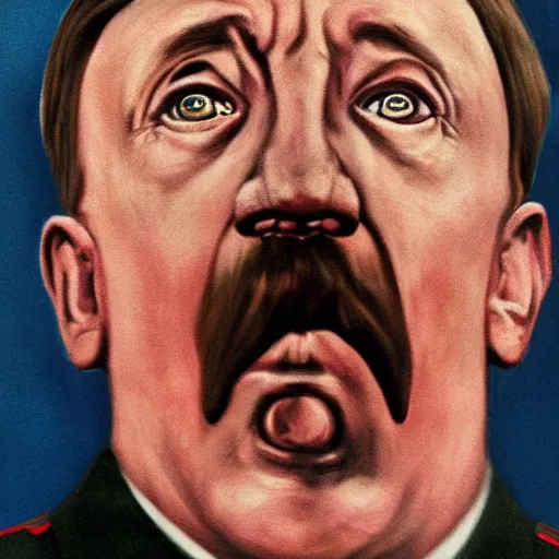 Prompt: portrait of surprised hitler, 8 k