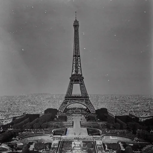 Image similar to eiffel tower during a ww 2 bombardment