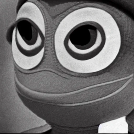 Image similar to a close up photo of pepe the frog in ww 2, historical photo,