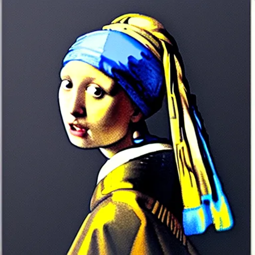 Image similar to girl with a pearl earring by h r giger