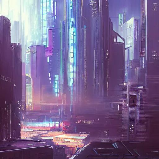 Image similar to cyberpunk cityscape by james warhola