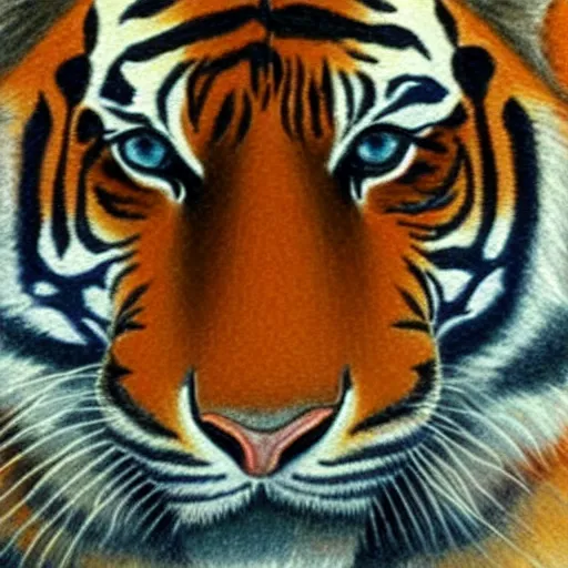 Prompt: color pencil drawing of a tiger