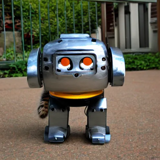 Image similar to Huckle Cat in robot armor