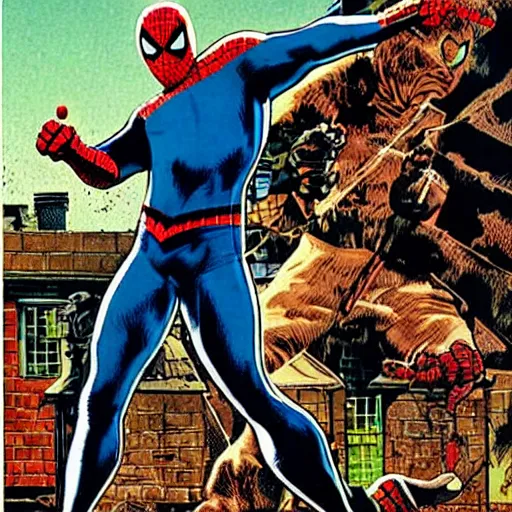 Image similar to james earl jones as spiderman, crispy, sharp, ultra detailed, style of richard corben, style of norman rockwell.