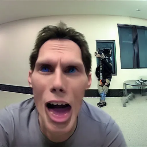 Image similar to Threatening images of Jerma on wide angle security camera