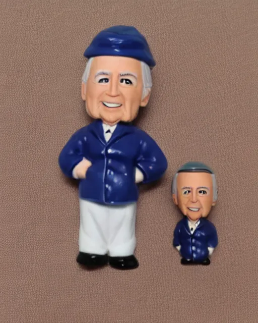 Image similar to a cute little plastic chibi statuette of joe biden in pajamas and sleeping cap, ebay listing, product picture, advertisement, thumbnail