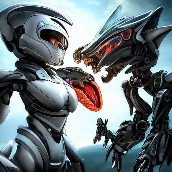 Image similar to detailed shot of a tiny human pilot getting eaten by a gigantic elegant beautiful stunning hot anthropomorphic robot mecha female dragon, with sleek silver metal armor and cat ears, OLED visor over eyes, human inside the detailed high quality dragon maw, food pov, prey pov, micro pov, vore, digital art, mawshot, dragon vore, furry art, high quality, 8k 3D realistic, macro art, micro art, Furaffinity, Deviantart, Eka's Portal, G6