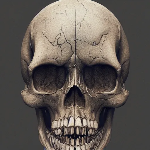 Image similar to portrait_of_a_melting_skull._intricate_abstract._intricate_artwork._by_Tooth_Wu_wlop_beeple_dan_mumford._octane_render_trending_on_artstat