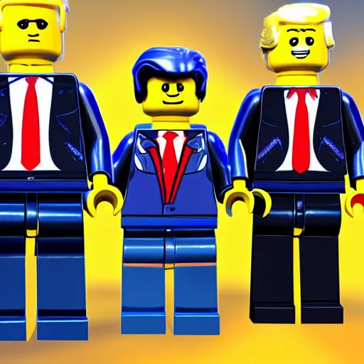 Prompt: concept art for a new 2 0 2 0 united states election lego set with included joe biden and donald trump minifigures