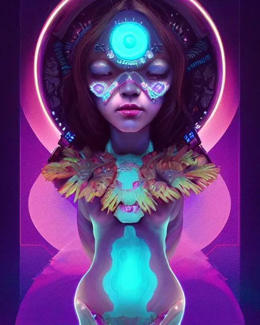 Image similar to a bioluminescent patchwork doll, highly detailed, digital painting, cinematic, hyperrealism, dark retrowave, art by stanley lau and artgerm and magali villeneuve and alphonse mucha, artstation, cgsociety