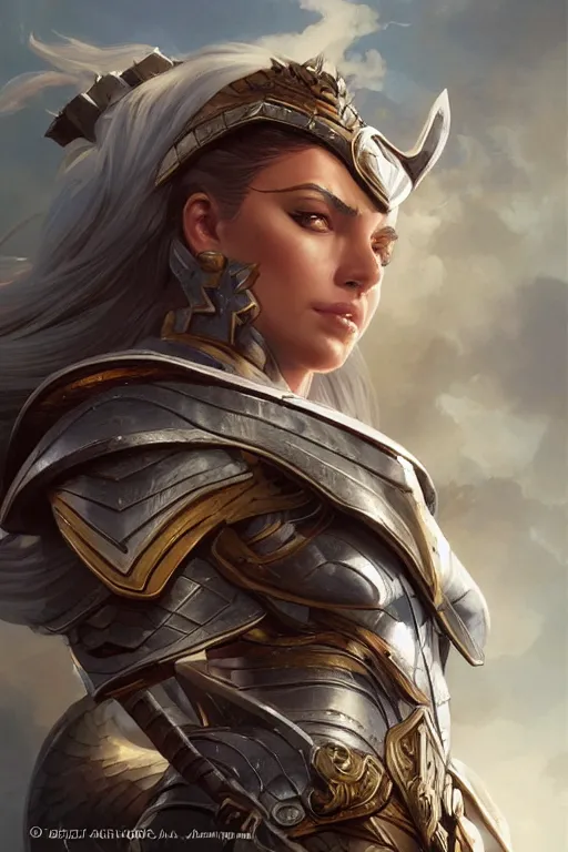 Image similar to amazon valkyrie athena, d & d, fantasy, portrait, highly detailed, headshot, digital painting, trending on artstation, concept art, sharp focus, illustration, art by artgerm and greg rutkowski and magali villeneuve