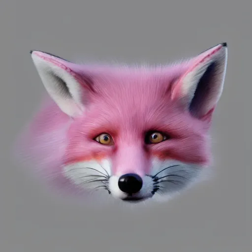 Image similar to pink fox, hyper realistic, 1 6 k, artstation,