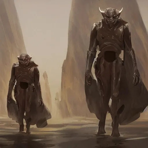 Image similar to concept art of a neimoidian alien from star wars prequels by greg rutkowski