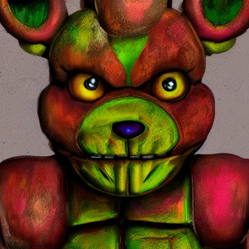 Prompt: portrait of spring trap from fnaf, realistic painting, high definition, digital art, matte painting, very detailed, realistic