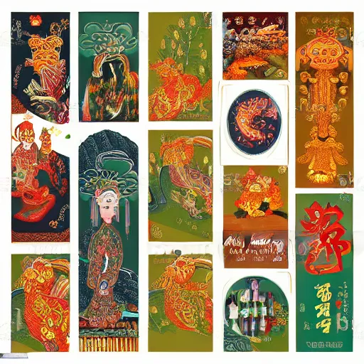 Image similar to traditional chinese, illustrator element fancy shining color, sharp focus, super resolution, the chinese zodiac, high quality