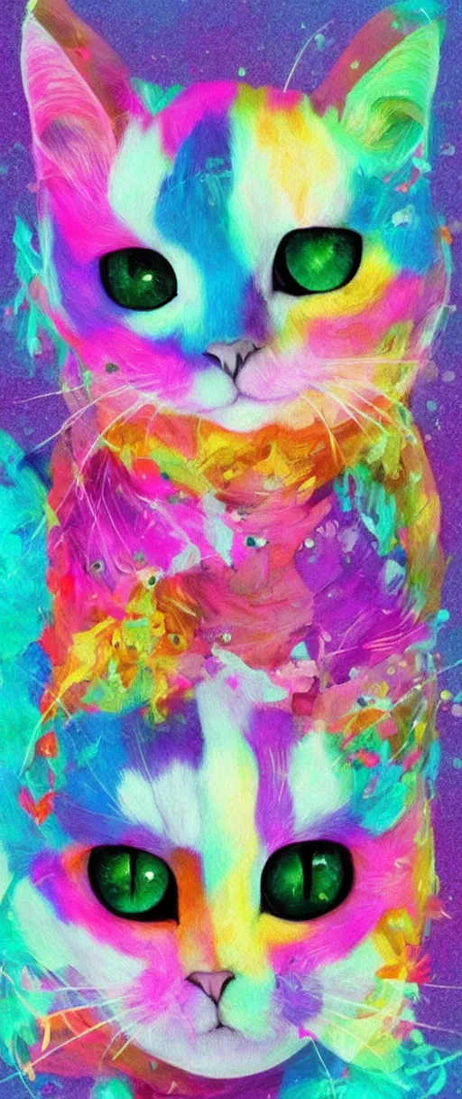 Image similar to kawaii pastel skeleton cat, digital art, pastel, colorful,