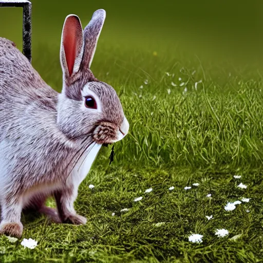 Image similar to a rabbit sitting then jumping up over a fence, film strip reel showing 9 frames