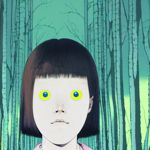 Image similar to a portrait of a girl by inio asano, beeple and james jean, chiho aoshima color scheme