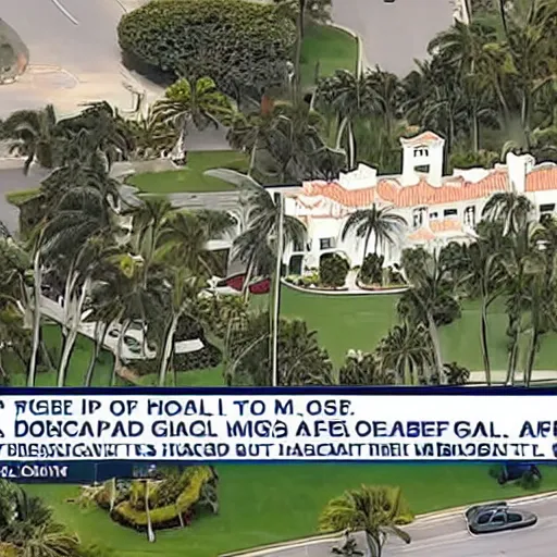 Image similar to mar-a-lago, FBI agents, police tape, high detail, Donald Trump, handcuffs